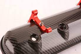 performance design Valve Cover 12 AN breather &amp; Oil Cap - Coil Mount Red LS Carbon Fiber Street Valve Covers - Pair