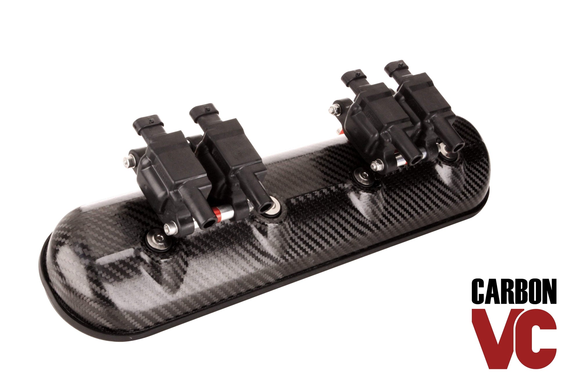 performance design Valve Cover 12 AN &amp; Oil Cap - Coil Mount LS Carbon Fiber Street Valve Covers - Pair
